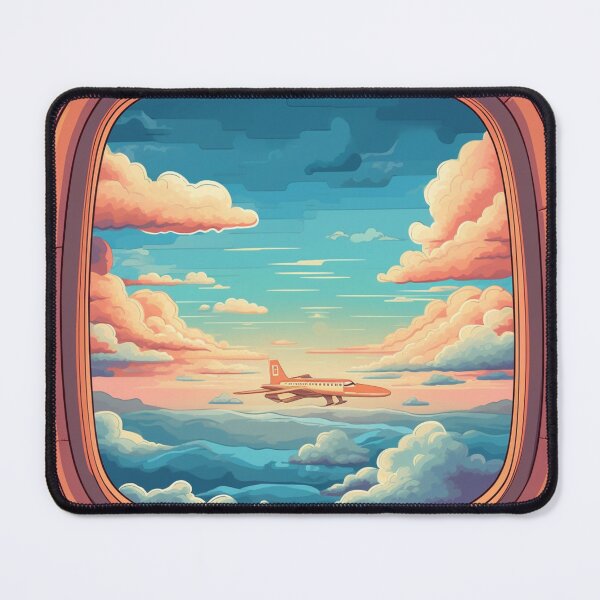 Item preview, Airplane window view stickers with cool clouds designed and sold by kalindiStore.