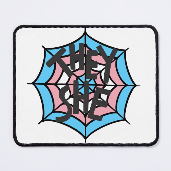 Item preview, They/She pronoun spider web, trans pride  designed and sold by rabbitvampire .