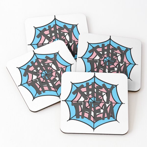 Item preview, They/Them pronoun spider web, trans pride  designed and sold by rabbitvampire .