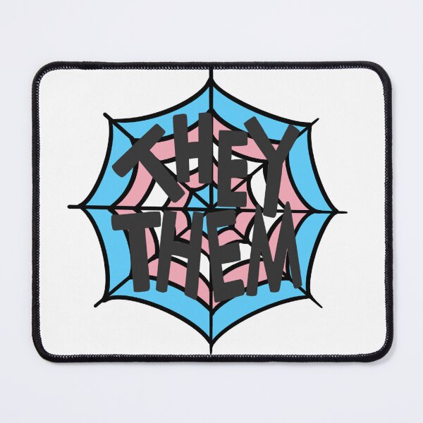 Item preview, They/Them pronoun spider web, trans pride designed and sold by rabbitvampire .