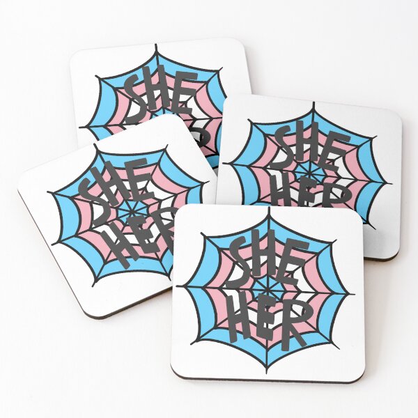 Item preview, She/Her pronoun spider web, trans pride  designed and sold by rabbitvampire .