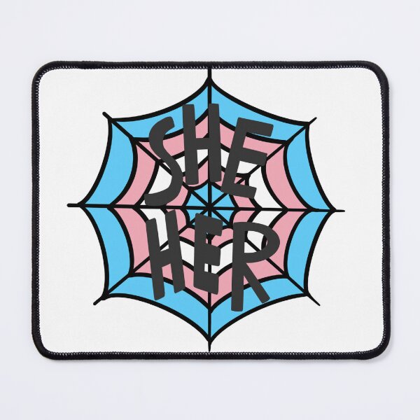 Item preview, She/Her pronoun spider web, trans pride  designed and sold by rabbitvampire .