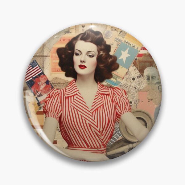 Item preview, America Retro Vintage Patchwork of Americana Pattern Collage designed and sold by BrandonArtWorld.