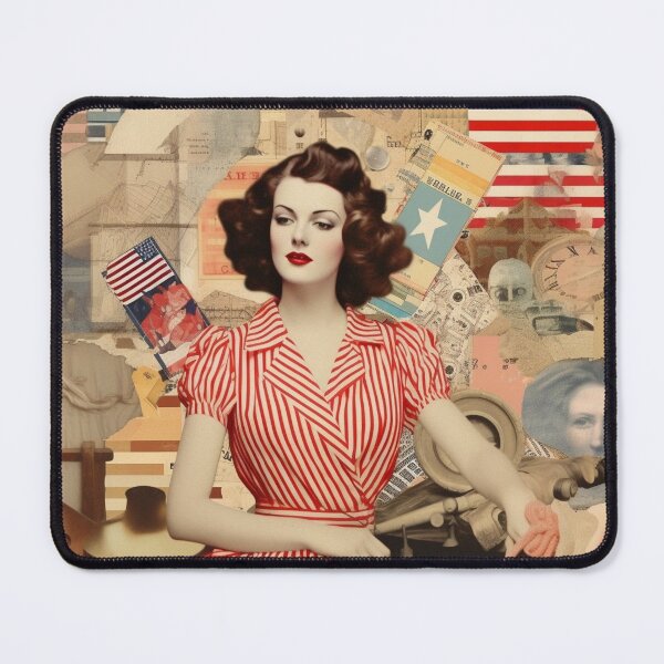 Item preview, America Retro Vintage Patchwork of Americana Pattern Collage designed and sold by BrandonArtWorld.
