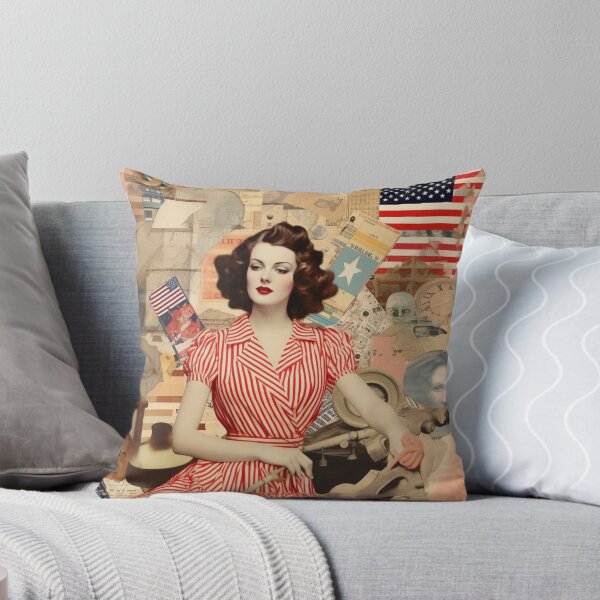 Item preview, America Retro Vintage Patchwork of Americana Pattern Collage designed and sold by BrandonArtWorld.