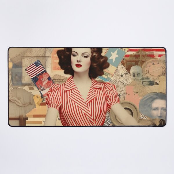 Item preview, America Retro Vintage Patchwork of Americana Pattern Collage designed and sold by BrandonArtWorld.