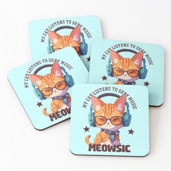 Item preview, My cat listens to sexy music - funny saying designed and sold by VichallanStudio.