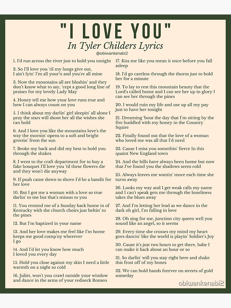 Tyler Childers - In Your Love (Lyrics) 