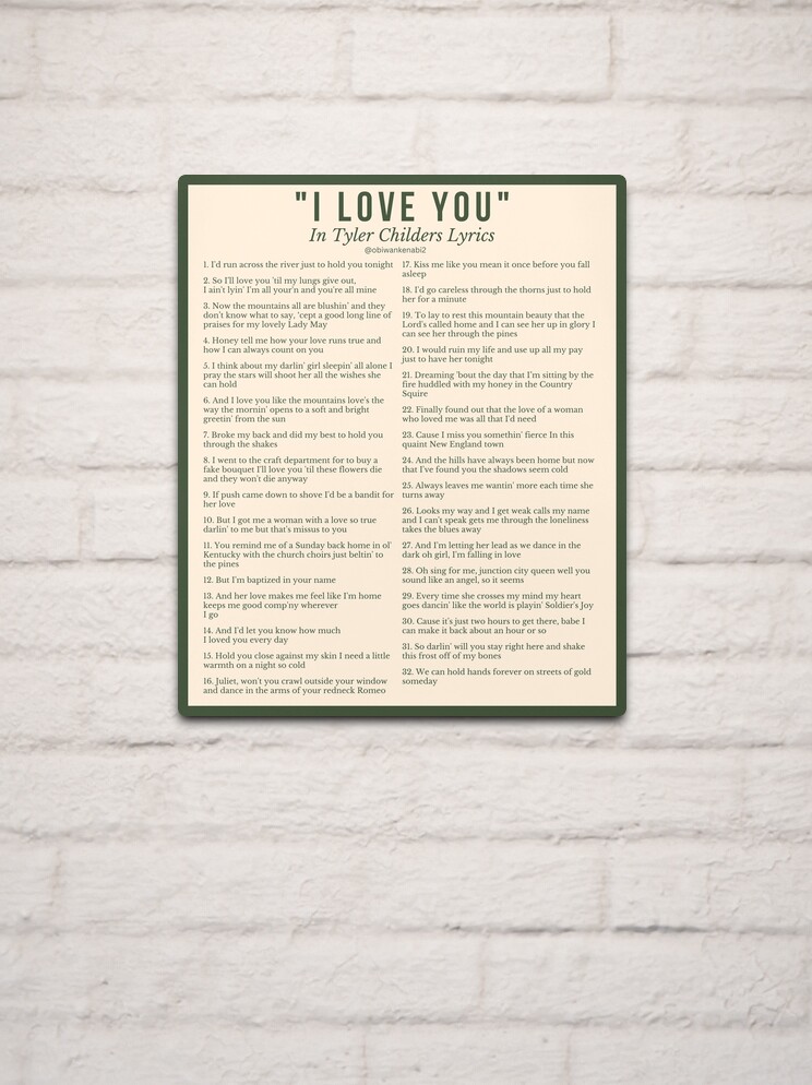 In Your Love Lyrics - Tyler Childers | Sticker