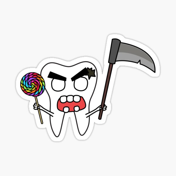 angry zombie tooth Sticker