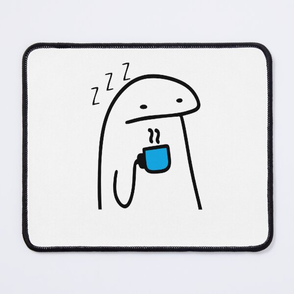 Item preview, Tired Flork Drinking Coffee meme designed and sold by onlyheba.