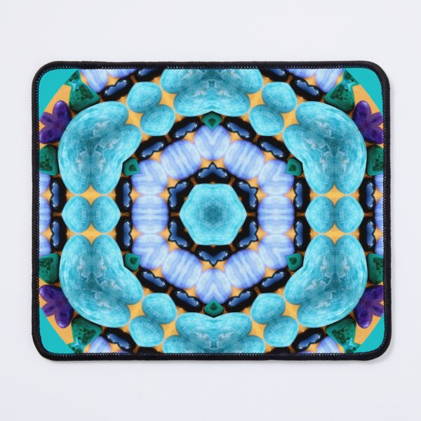 Item preview, Angie-Amazonite, Charoite, Blue Lace Agate, Malachite and Bloodstone Mandala for Clarity and Speaking Your Truth. designed and sold by Ciel Walko.