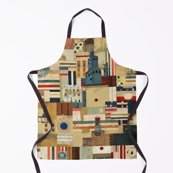 Item preview, America Retro Vintage Patchwork of Americana Pattern Collage designed and sold by BrandonArtWorld.
