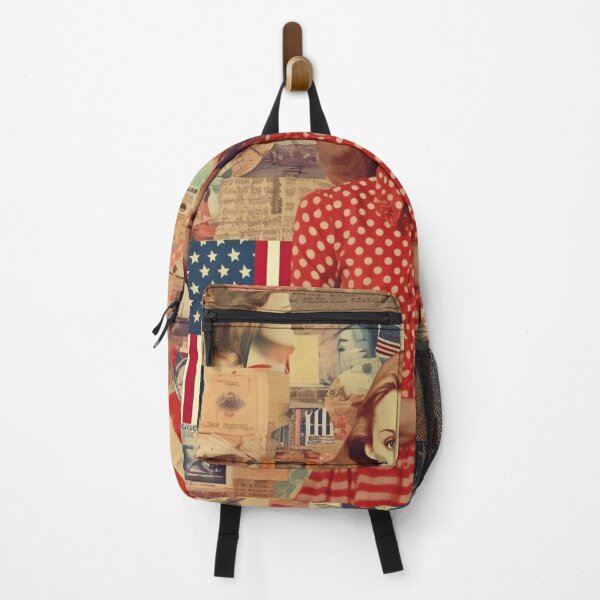 Item preview,  America Retro Vintage Patchwork of Americana Pattern Collage designed and sold by BrandonArtWorld.