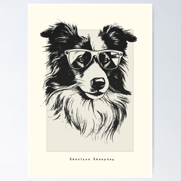Item preview, Shetland Sheepdog Digital Sketch Drawing Illustration designed and sold by rafaeltto.