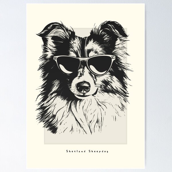 Item preview, Shetland Sheepdog Digital Sketch Drawing Illustration designed and sold by rafaeltto.