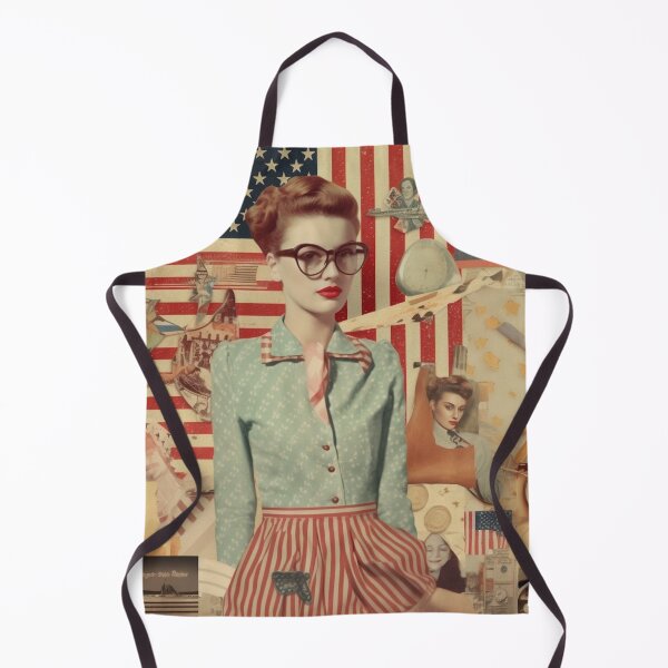 Item preview,  America Retro Vintage Patchwork of Americana Pattern Collage designed and sold by BrandonArtWorld.