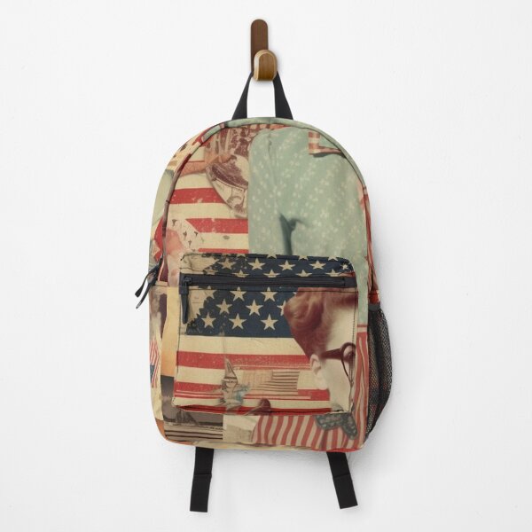 Item preview,  America Retro Vintage Patchwork of Americana Pattern Collage designed and sold by BrandonArtWorld.