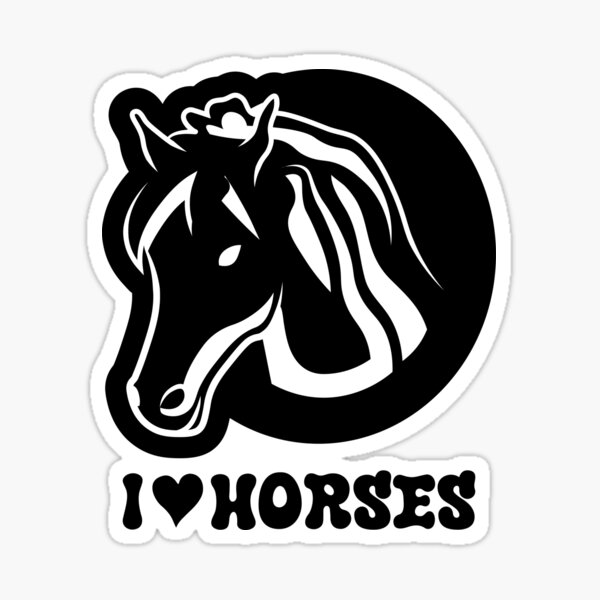 Aperçu de l'œuvre  I Love Horses est une façon amusante d'exprimer votre admiration et votre affection pour ces animaux majestueux créée et vendue par StarrWell.
