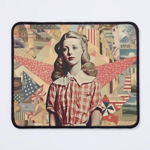 Item preview, America Retro Vintage Patchwork of Americana Pattern Collage designed and sold by BrandonArtWorld.