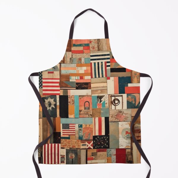 Item preview, America Retro Vintage Patchwork of Americana Pattern Collage designed and sold by BrandonArtWorld.