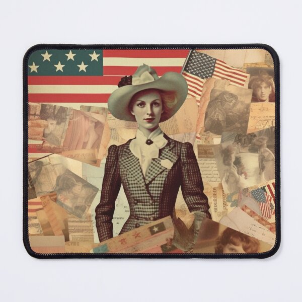 Item preview, America Retro Vintage Patchwork of Americana Pattern Collage designed and sold by BrandonArtWorld.
