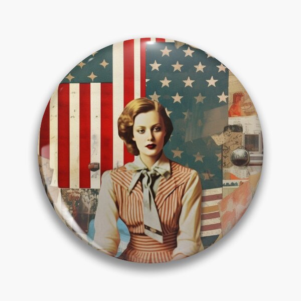 Item preview,   America Retro Vintage Patchwork of Americana Pattern Collage designed and sold by BrandonArtWorld.