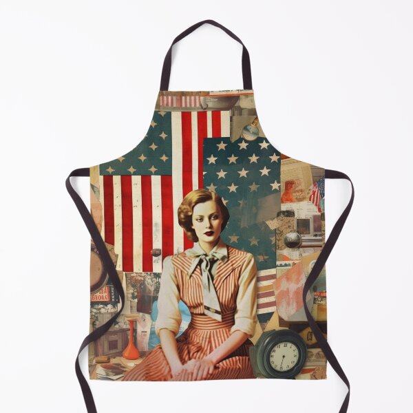 Item preview,   America Retro Vintage Patchwork of Americana Pattern Collage designed and sold by BrandonArtWorld.