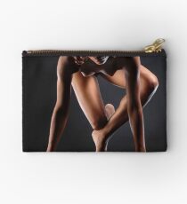 0953 Beautiful Black Girl on Pedestal Studio Nude by Chris Maher Studio Pouch