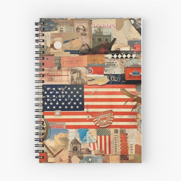 Item preview,  America Retro Vintage Patchwork of Americana Pattern Collage designed and sold by BrandonArtWorld.