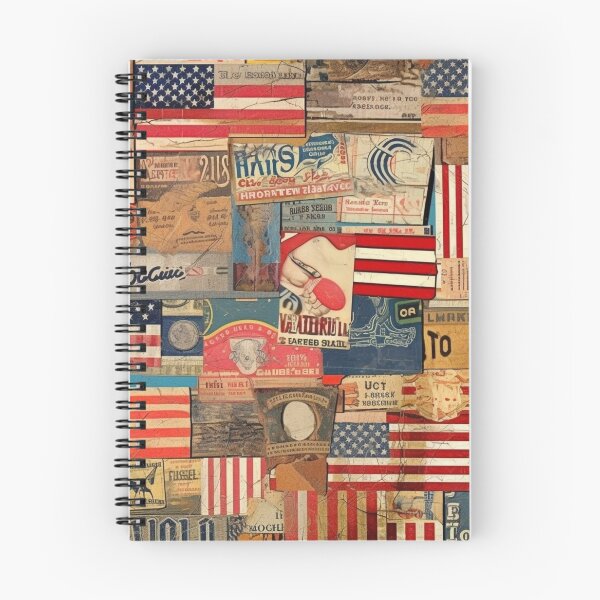 Item preview,   America Retro Vintage Patchwork of Americana Pattern Collage designed and sold by BrandonArtWorld.