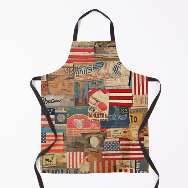 Item preview, America Retro Vintage Patchwork of Americana Pattern Collage designed and sold by BrandonArtWorld.