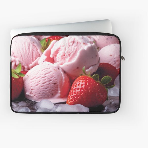 Summer's Favorite Strawberry Dream 1 - Delectable Strawberry Ice Cream Laptop Sleeve
