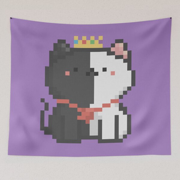 Item preview, Pixel Quiet Two Face Black White Cat 98 designed and sold by sosorimaru.