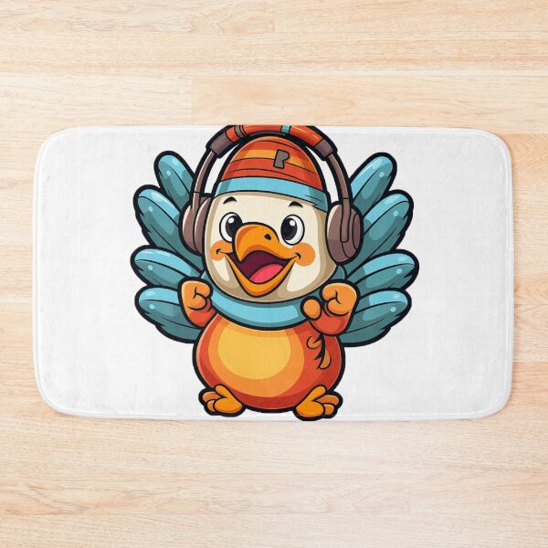 Item preview, Cartoon turkey listening to music designed and sold by Stickermagician.