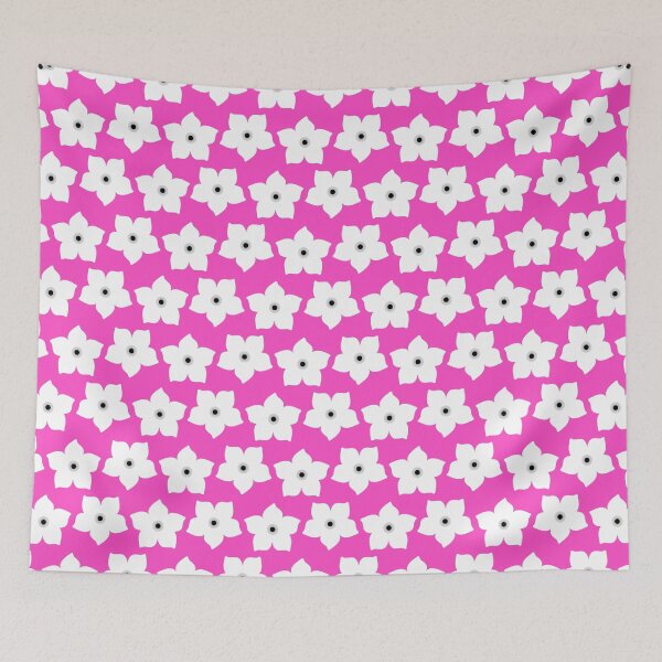 Item preview, Pretty White Flower Necklace Print - Hot Pink designed and sold by Una Somerville.
