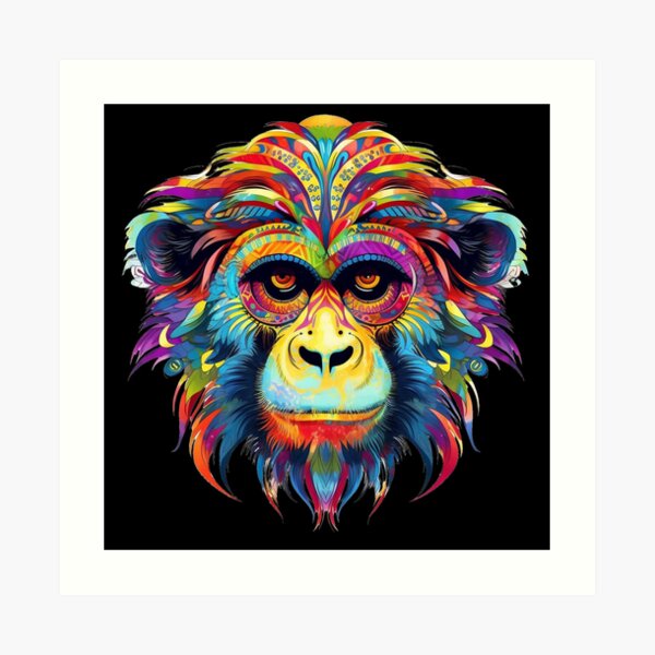 Psychedelic Monkey / Trippy/ Vibrant / Colourful