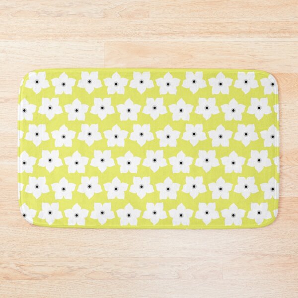 Item preview, Pretty White Flower Necklace Print - Neon Yellow designed and sold by Una Somerville.