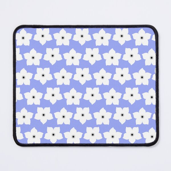 Item preview, Pretty White Flower Necklace Print - Periwinkle designed and sold by Una Somerville.