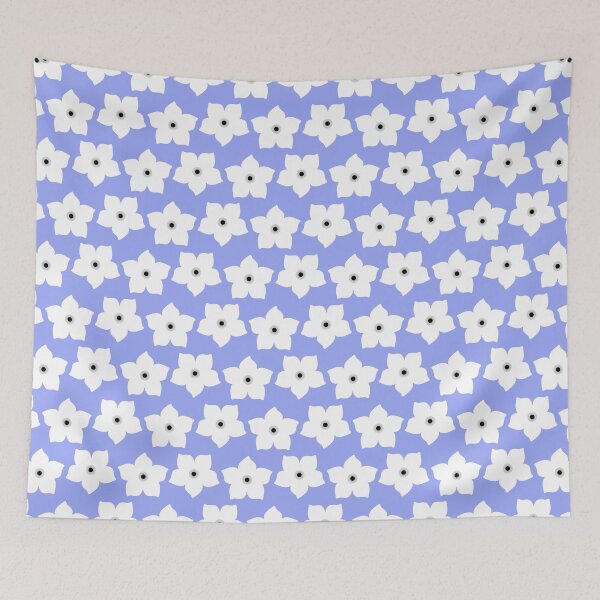 Item preview, Pretty White Flower Necklace Print - Periwinkle designed and sold by Una Somerville.