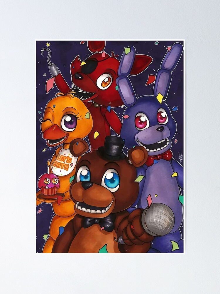 Fnaf Five-night-At-Freddys Anime Game Poster and Print Canvas Painting  Cartoon Bear Wall Art Picture for Room Home Decor Cuadros