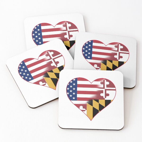 Item preview, State of Maryland Flag and American Flag Fusion Design designed and sold by Gsallicat.