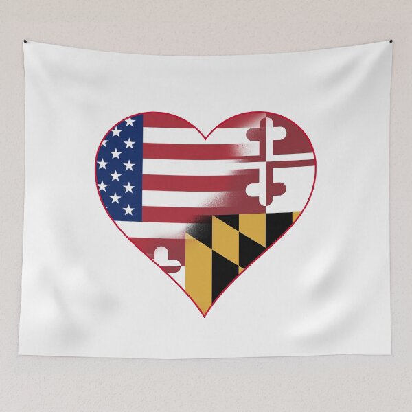 Item preview, State of Maryland Flag and American Flag Fusion Design designed and sold by Gsallicat.
