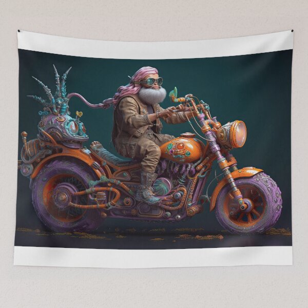 Item preview, Long Hair Bad Ass Biker designed and sold by Diego Re.