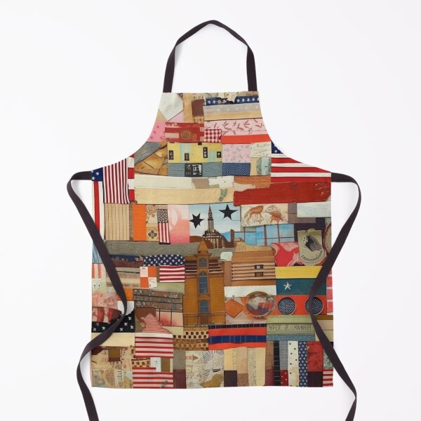 Item preview, America Retro Vintage Patchwork of Americana Pattern Collage designed and sold by BrandonArtWorld.