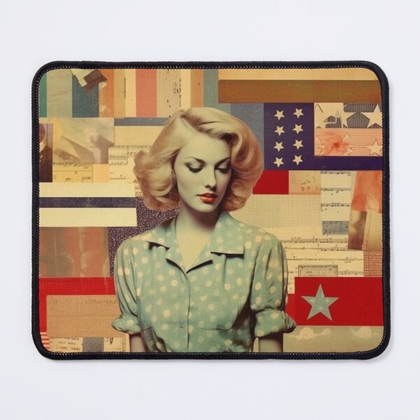 Item preview, America Retro Vintage Patchwork of Americana Pattern Collage designed and sold by BrandonArtWorld.