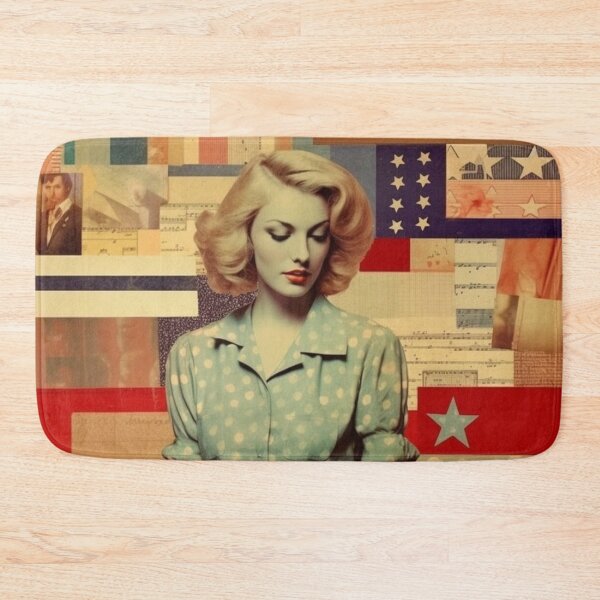 Item preview, America Retro Vintage Patchwork of Americana Pattern Collage designed and sold by BrandonArtWorld.