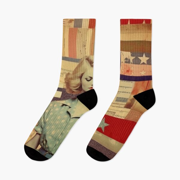 Item preview, America Retro Vintage Patchwork of Americana Pattern Collage designed and sold by BrandonArtWorld.