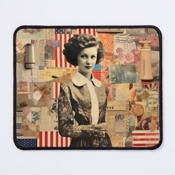 Item preview, America Retro Vintage Patchwork of Americana Pattern Collage designed and sold by BrandonArtWorld.