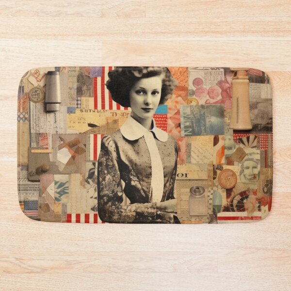 Item preview, America Retro Vintage Patchwork of Americana Pattern Collage designed and sold by BrandonArtWorld.